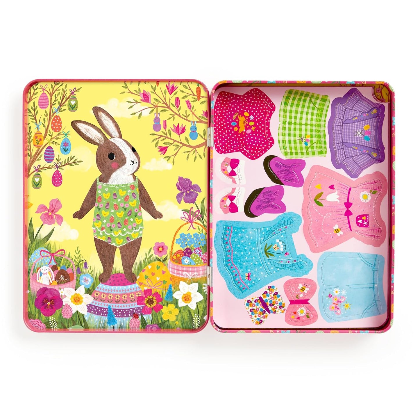 Hot Mudpuppy Garden Bunnies – Magnetic Dress Up Set Including 2 Illustrated Bunny Themed Background Scene and 40+ Mix and Match Magnets