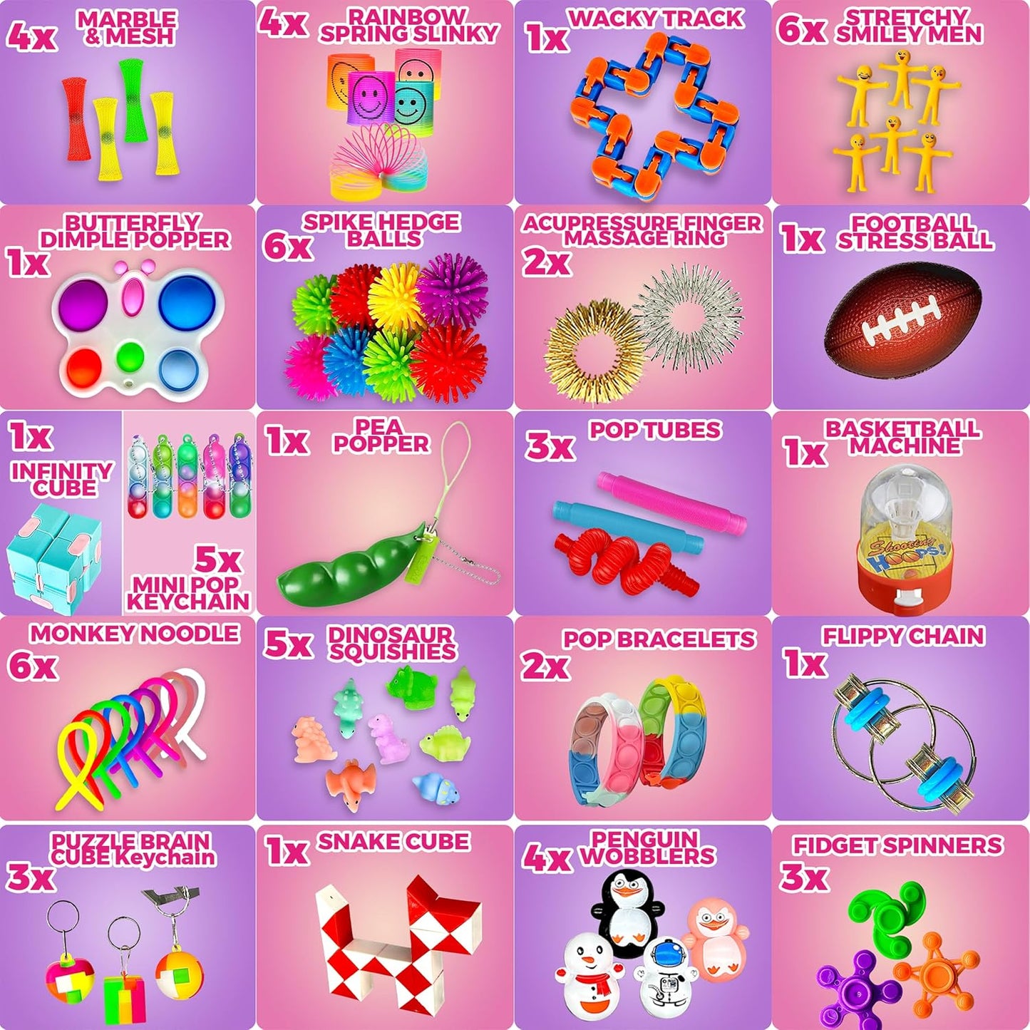 Hot 120 Pcs Fidget Toys Pack, Pop Sensory Party Favors Set Gifts for Kids Adults Boy Girl Stocking Stuffers Autistic Bulk Goodie Bag Filler Treasure Box Classroom Prizes School