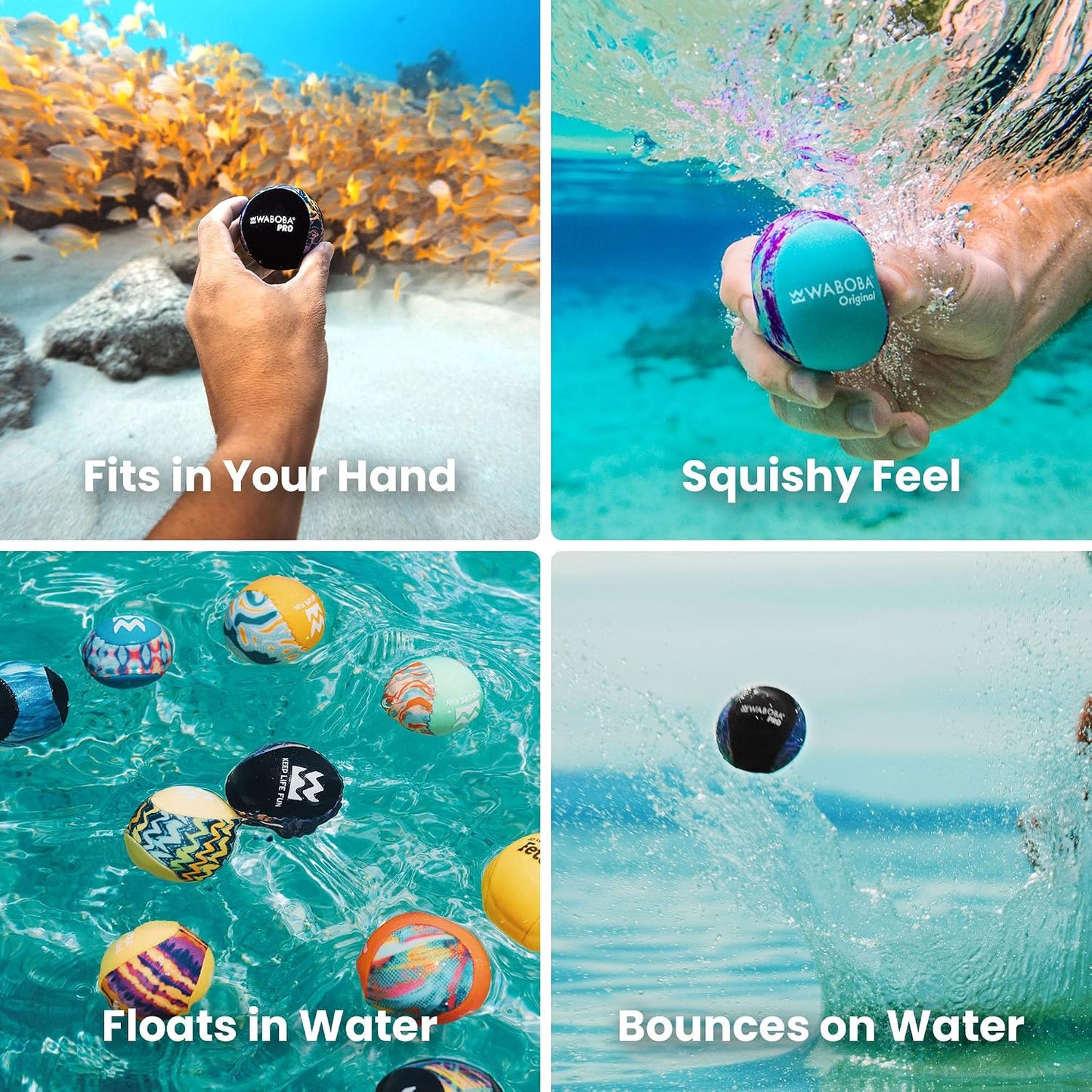 HotWaboba Water Skipping Ball Toy for Swimming Pool and Beach Games - Water Bouncing Ball Gift for Kids and Teens – Pro Blue Waves