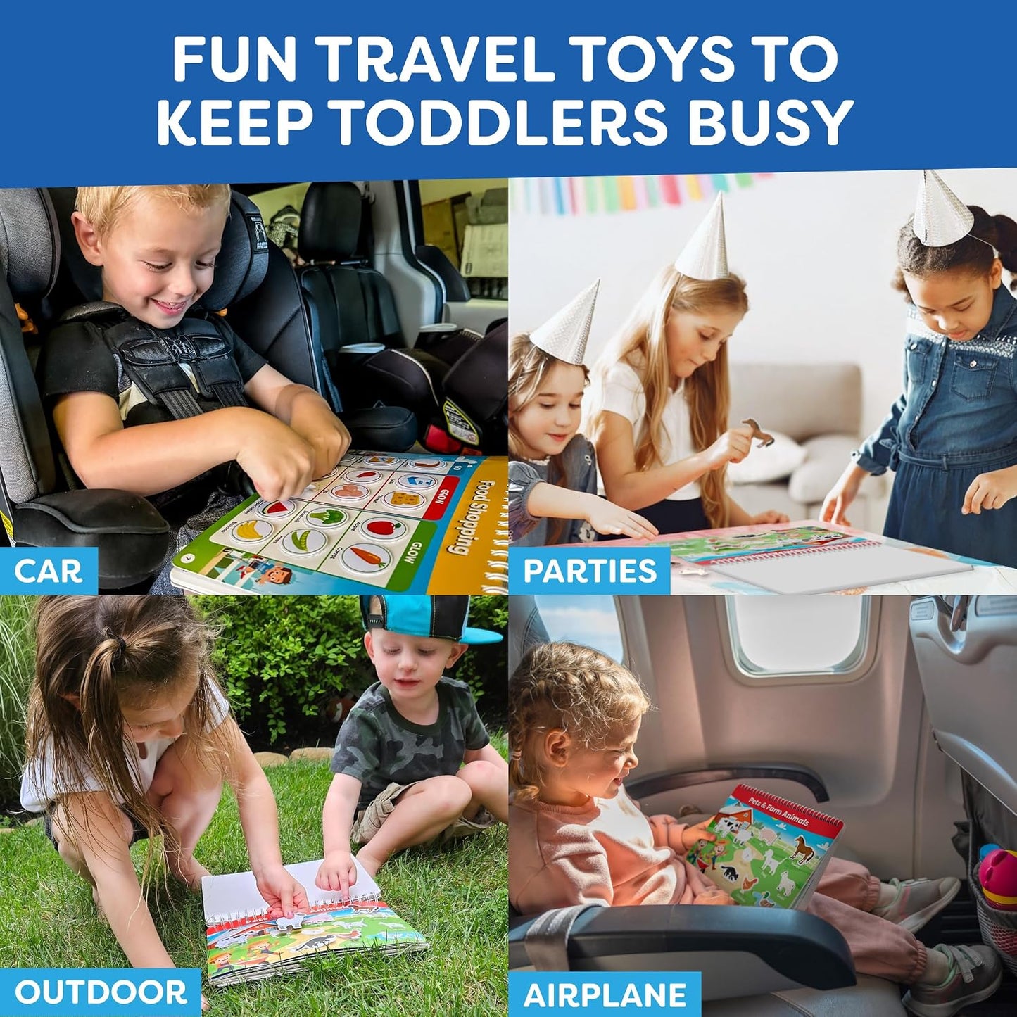 HotMontessori Busy Book for Toddlers 3-5 - Preassembled Preschool Workbook, Toddler Busy Book - Montessori Toys for 3 Year Old, Preschool Learning Toys Activities - 3 Year Old Girl Gifts, Boy Gifts