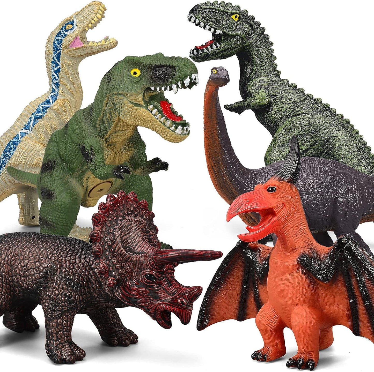 Hot Gzsbaby 6 Piece Jumbo Dinosaur Toys for Kids 3-5 and Toddlers, Large Soft Dinosaur Toys for Lovers - Perfect Party Favors, Birthday Gifts