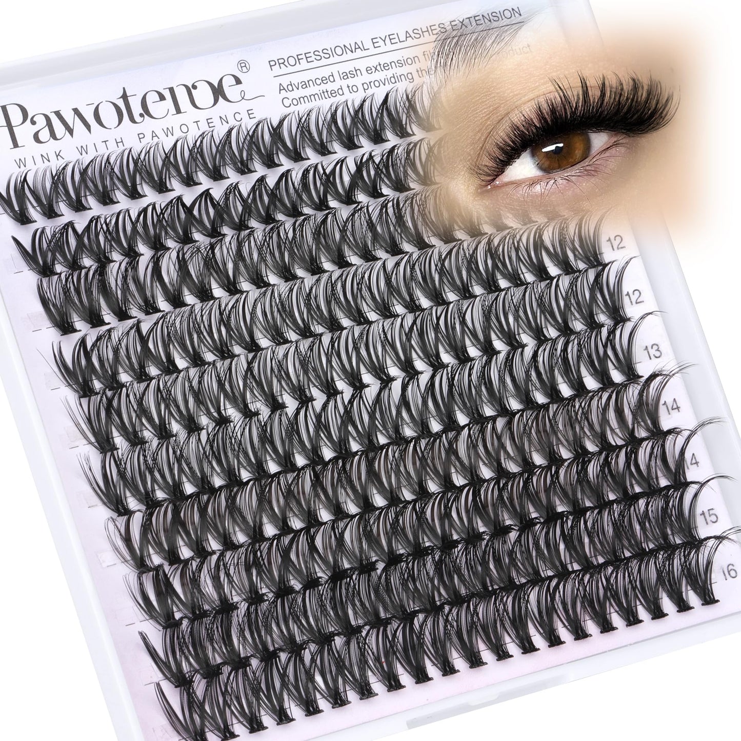 HotPawotence Lash Extension Kit DIY 280pcs Lash Clusters Eyelash Extension Kit, 9-16mm 30D 40D Individual Lashes Kit with Lash Bond and Seal, Lash Tweezers for Self Use (30D&40D, 0.07D, 9-16mm, Kit)