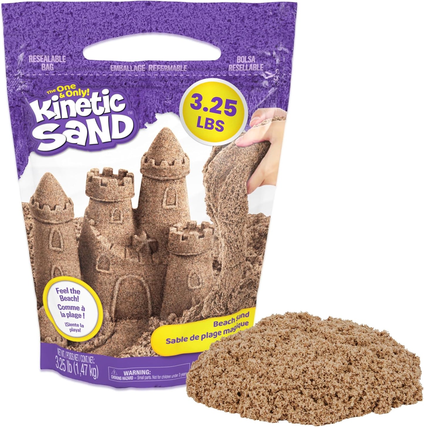 HotKinetic Sand 3.25lb Beach Sand Amazon Exclusive, Sensory Toys, Ages 3+
