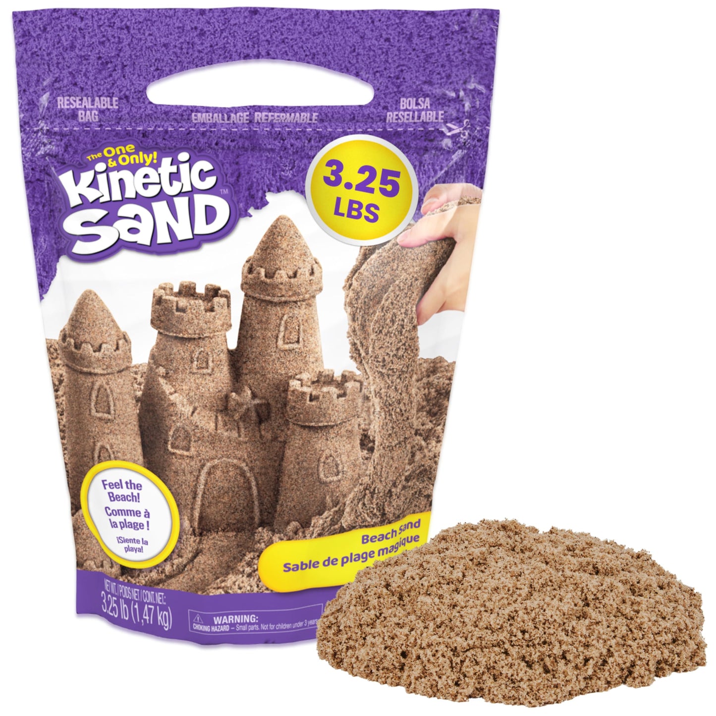 HotKinetic Sand 3.25lb Beach Sand Amazon Exclusive, Sensory Toys, Ages 3+