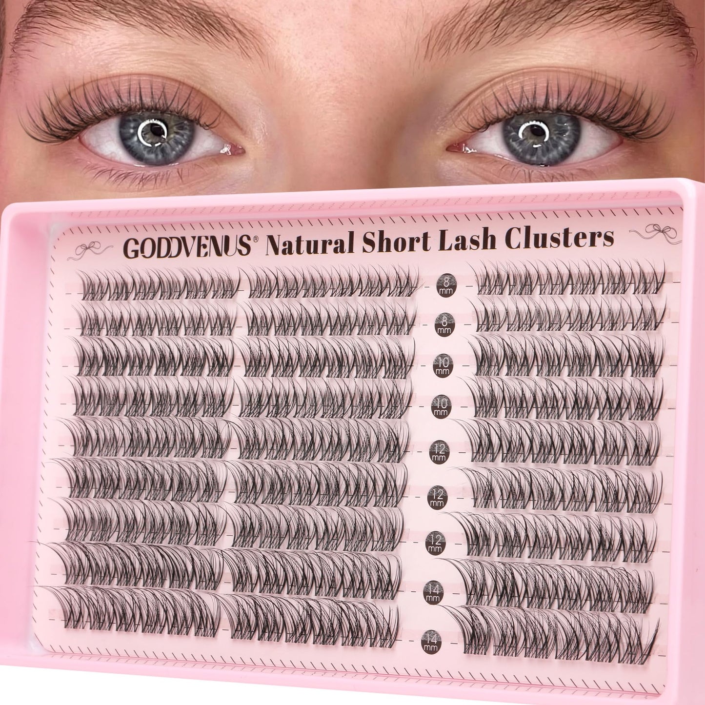 HotGoddvenus Lash Clusters Kit Wispy Eyelash Clusters Lashes Natural DIY Lash Extension Kit 10-16mm Cluster Eyelash Extensions Kit 300pcs C Curl Individual Lashes Cluster Eyelash (With Tweezers)