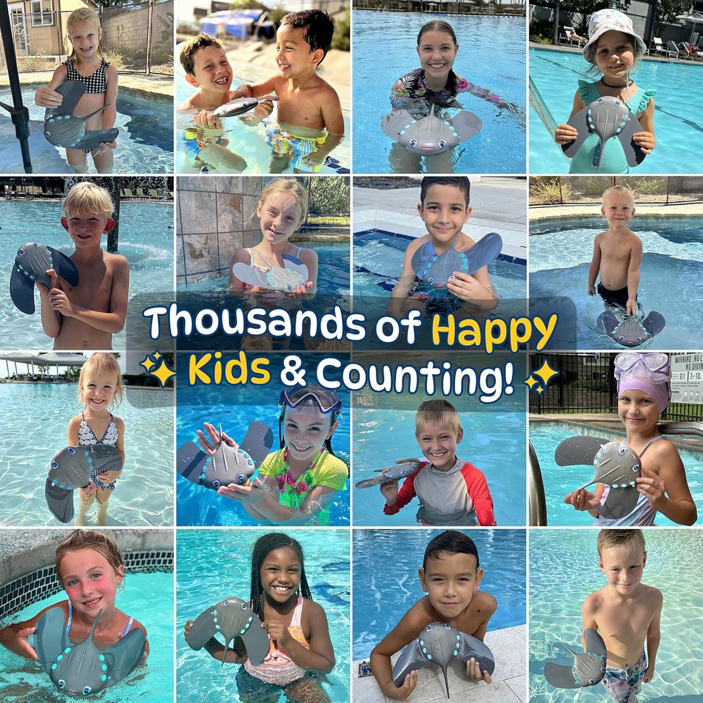 HotSwimming Pool Toys for Kids: Stingray Pool Torpedo Swim Toy - Self Propelled Water Toy Glides Underwater - Best Water Games & Outdoor Gifts for Boys & Girls - Diving Toys For Kids Ages 5 6 7 8 9 10 +