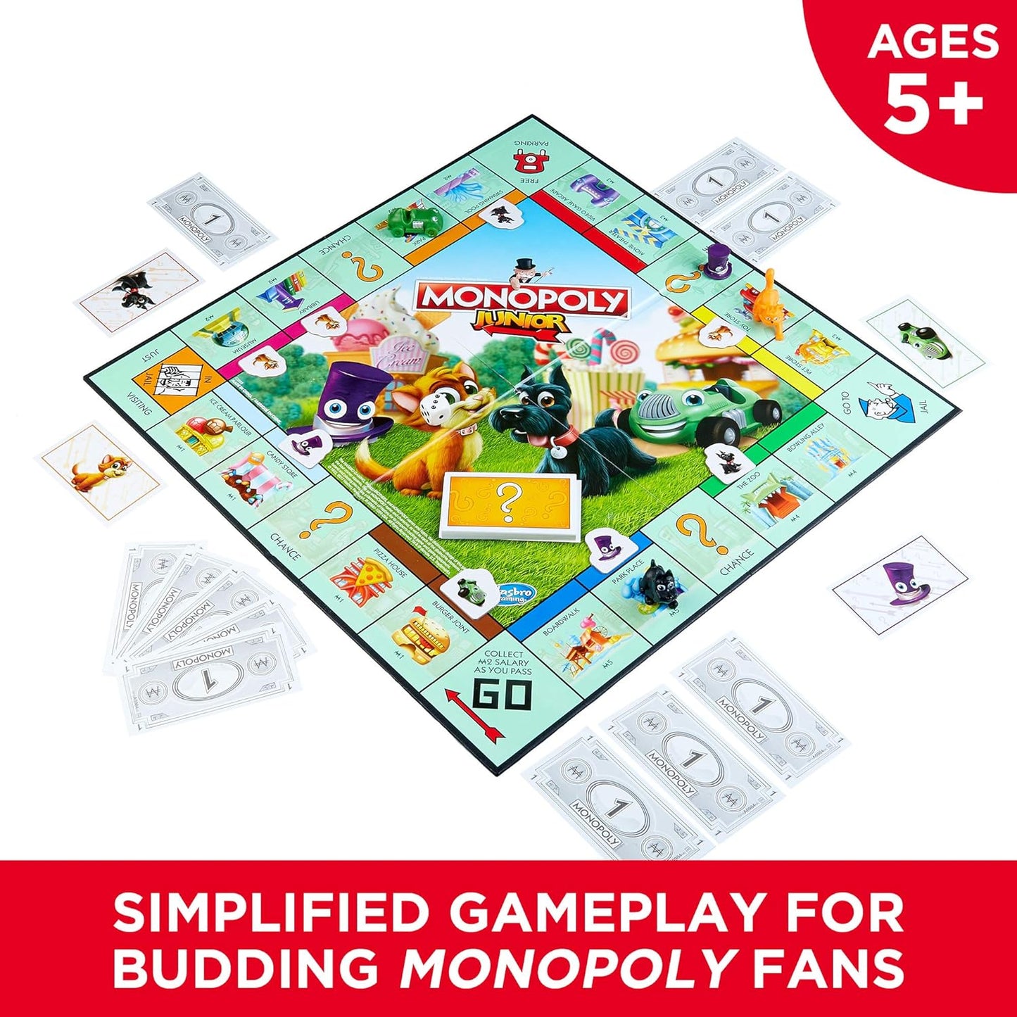 Hot Monopoly Junior Board Game for 4 Players, Ages 5 and up (Amazon Exclusive)