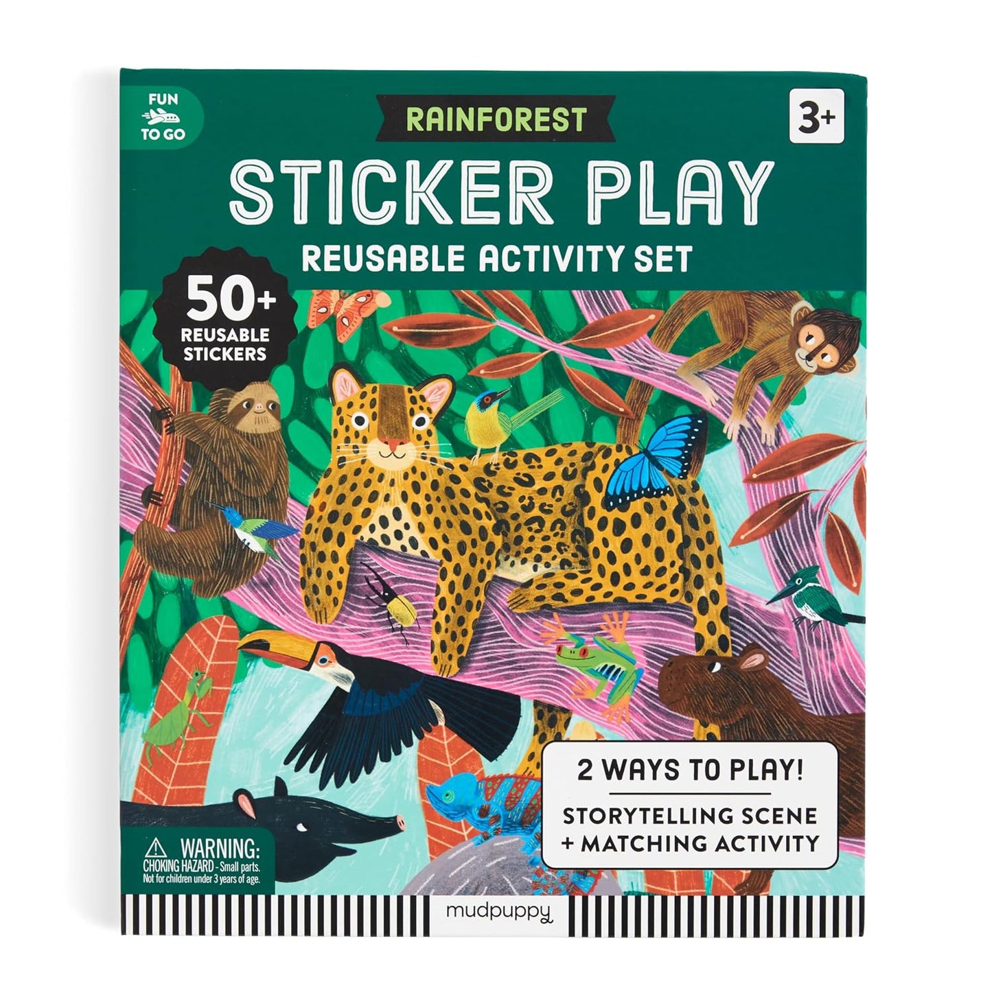 Hot Mudpuppy Rainforest- Sticker Play Reusable Activity Kit Featuring Fun Illustrations of Rainforest Animals for Children Ages 3 and Up