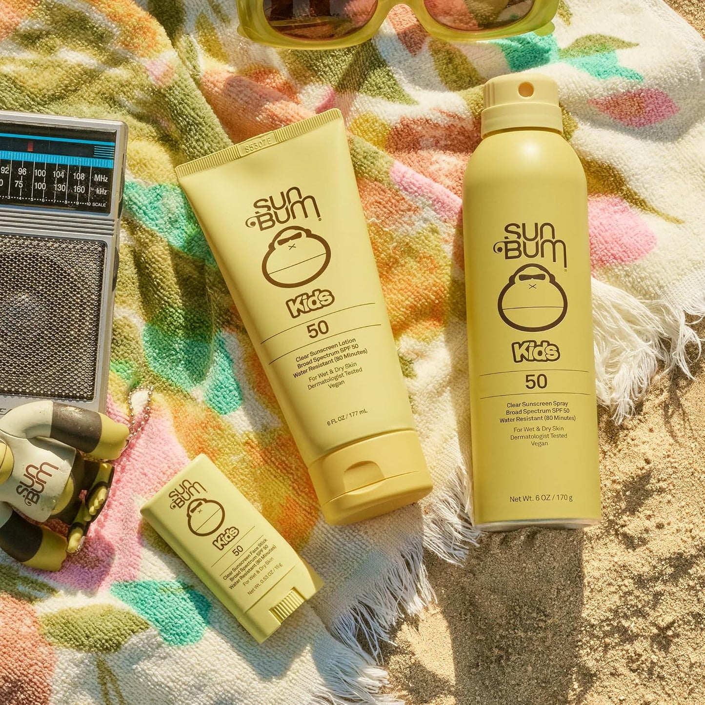 HotSun Bum Kids SPF 50 Sunscreen Clear Body Spray - Broad Spectrum Water-Resistant with Vitamin E - Wet or Dry Skin Application - Hawaii 104 Act Compliant (Without Octinoxate & Oxybenzone) - 6 oz