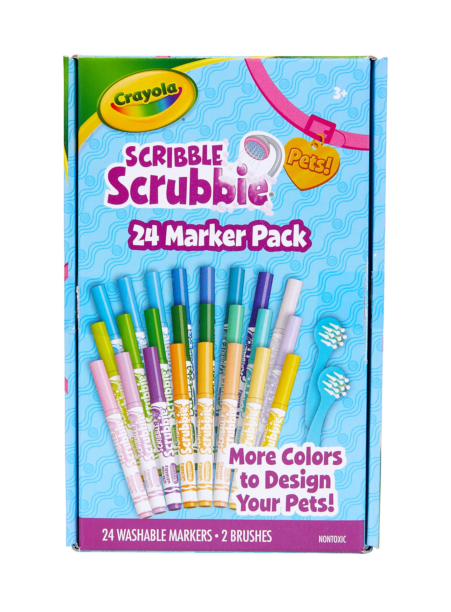 HotCrayola Scribble Scrubbies Glam Pack (4 Pets), Washable Pet Care Toy & Coloring Animal Craft Kit, Gift for Kids, Playset for Girls & Boys, Ages 3+