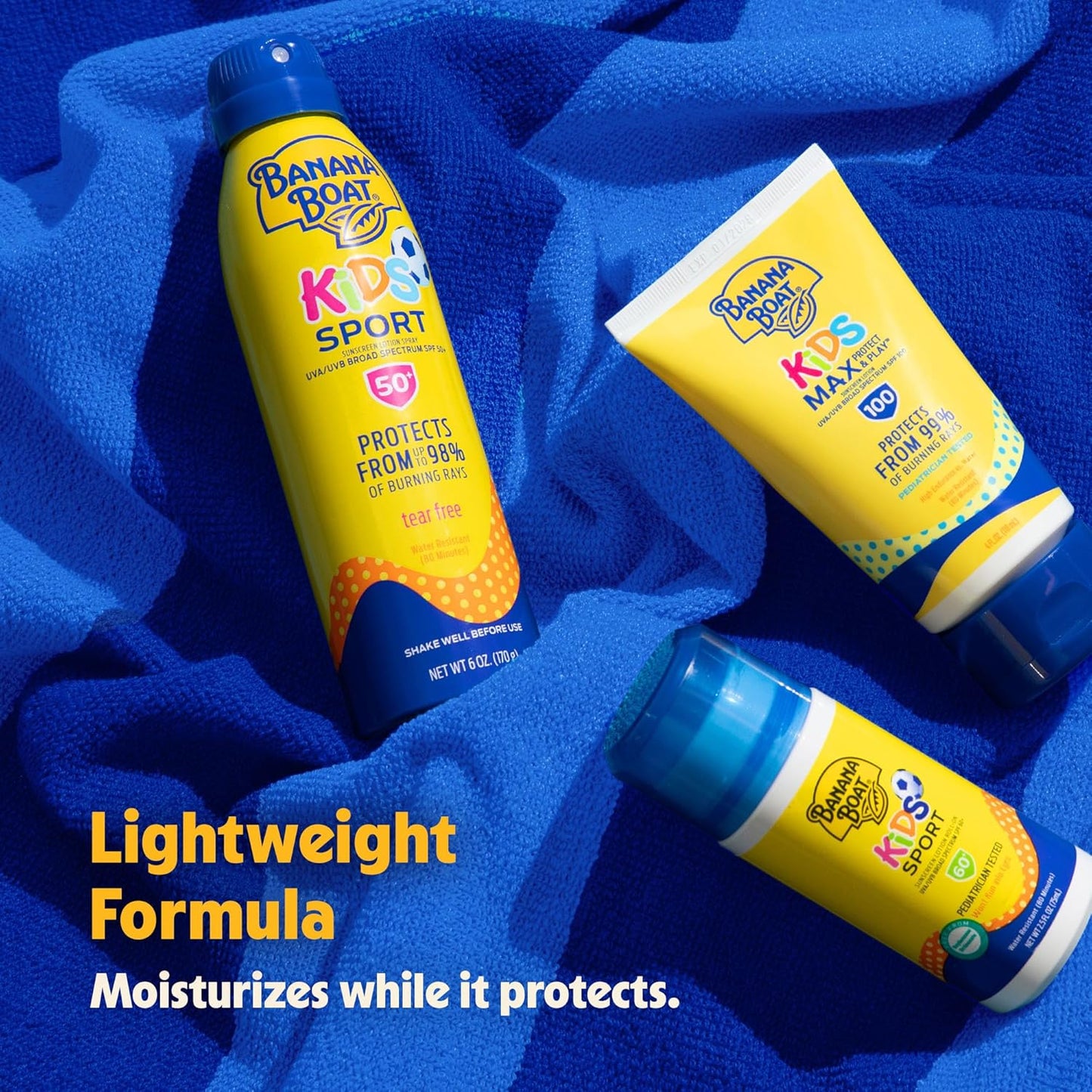 HotBanana Boat Sport Kids Sunscreen Spray SPF 50, Twin Pack | Spray Sunscreen for Kids, Childrens Sunblock SPF 50, Oxybenzone Free, 6oz each