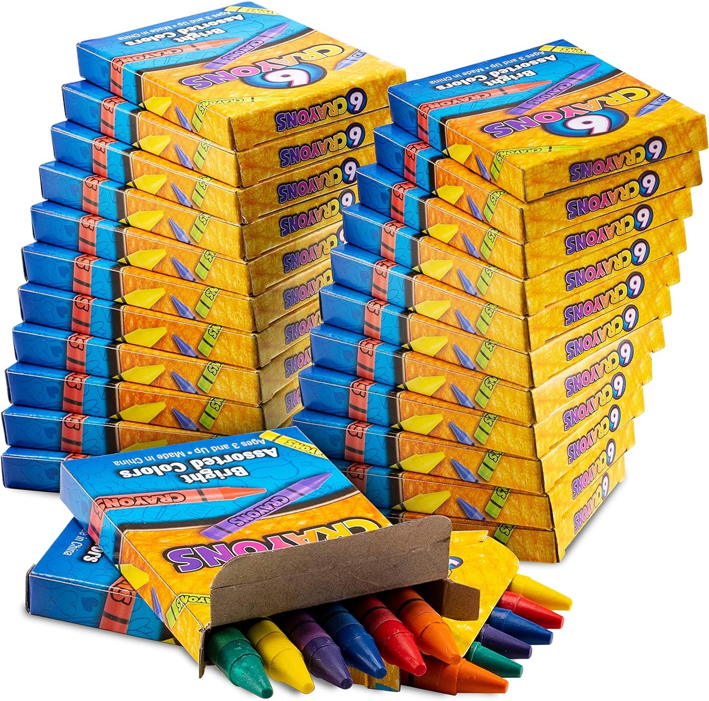 Hot Bedwina Bulk Crayons - Case of 120, 6-Packs Total 720 Crayons Bulk School Supplies for Kids, Toddlers, Teachers, Restaurants & Classrooms, Nontoxic Travel, Party Favors, Goody Bags, Stocking Stuffers