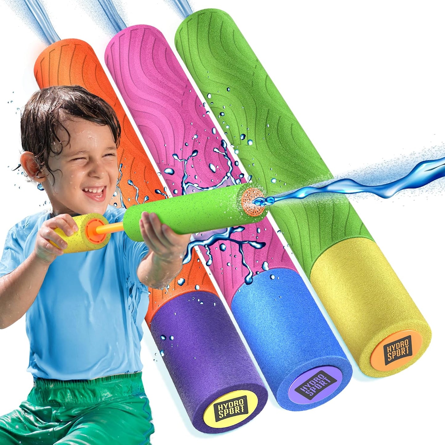 HotWater Guns For Kids - Outdoor Water Toys - Pool Toys for Kids Ages 4-8, 6-8, 8-10, 8-12 - Squirt Gun Blaster - Pool Games - Backyard Summer Party Activities - Kid Swim Toy for Girls, Boys, Teen - 3 Pk