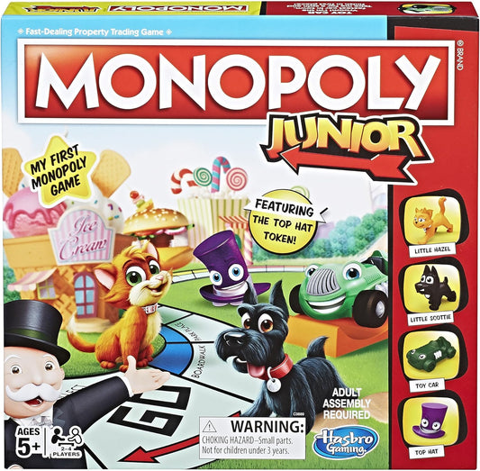 Hot Monopoly Junior Board Game for 4 Players, Ages 5 and up (Amazon Exclusive)