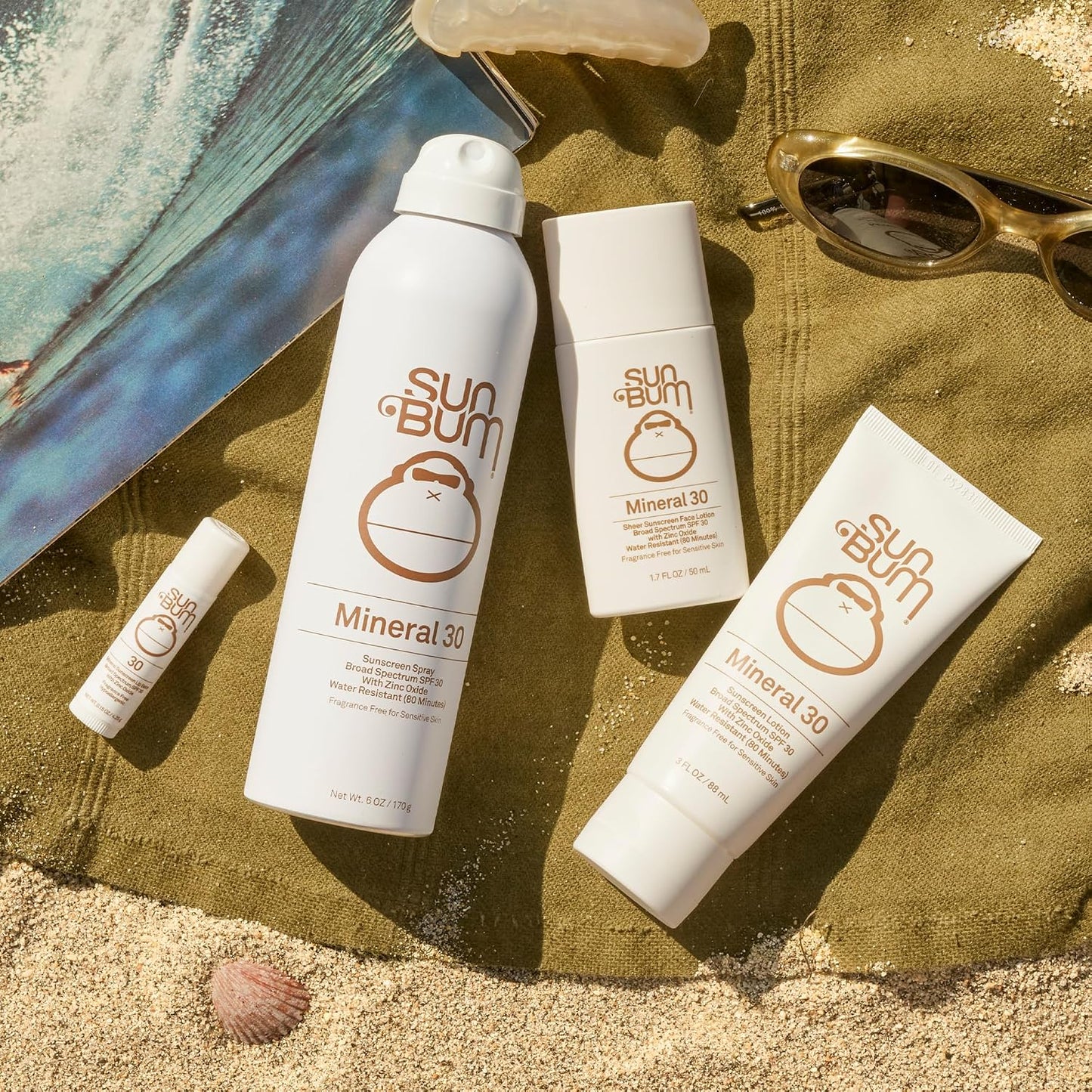 HotSun Bum Mineral SPF 30 Sunscreen Body Spray - NEW FORMULA 2026 Water-Resistant Broad Spectrum Moisturizing Sunscreen with Vitamin E - Hawaii 104 Act Compliant (Without Octinoxate & Oxybenzone) - 6 oz