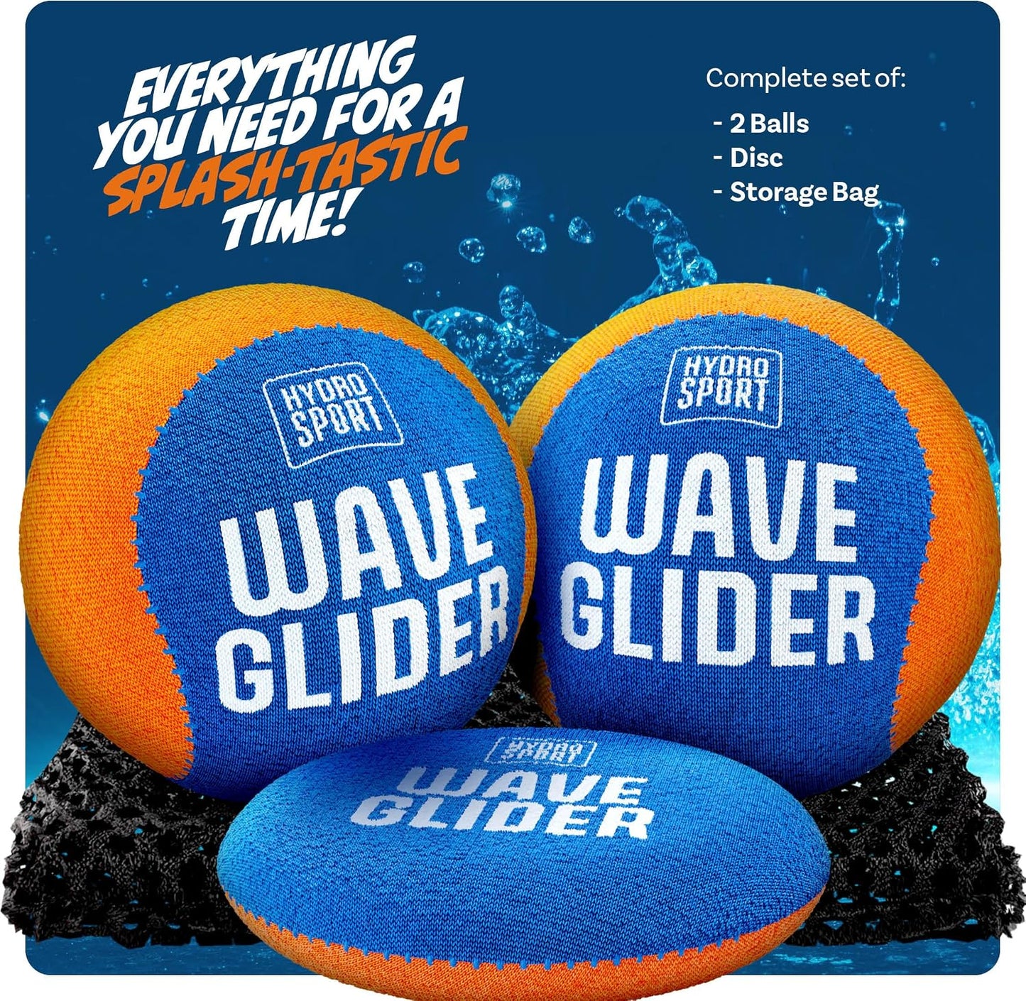Hot HydroSport Skipping Water Balls - Pool Ball - Beach Toys for Kids Ages 8-12 - Lake Skip, Skee, Fly Swimming Game Adults, Boys, Teens, & Family - Water Toy for Kid - Cool Fun Summer