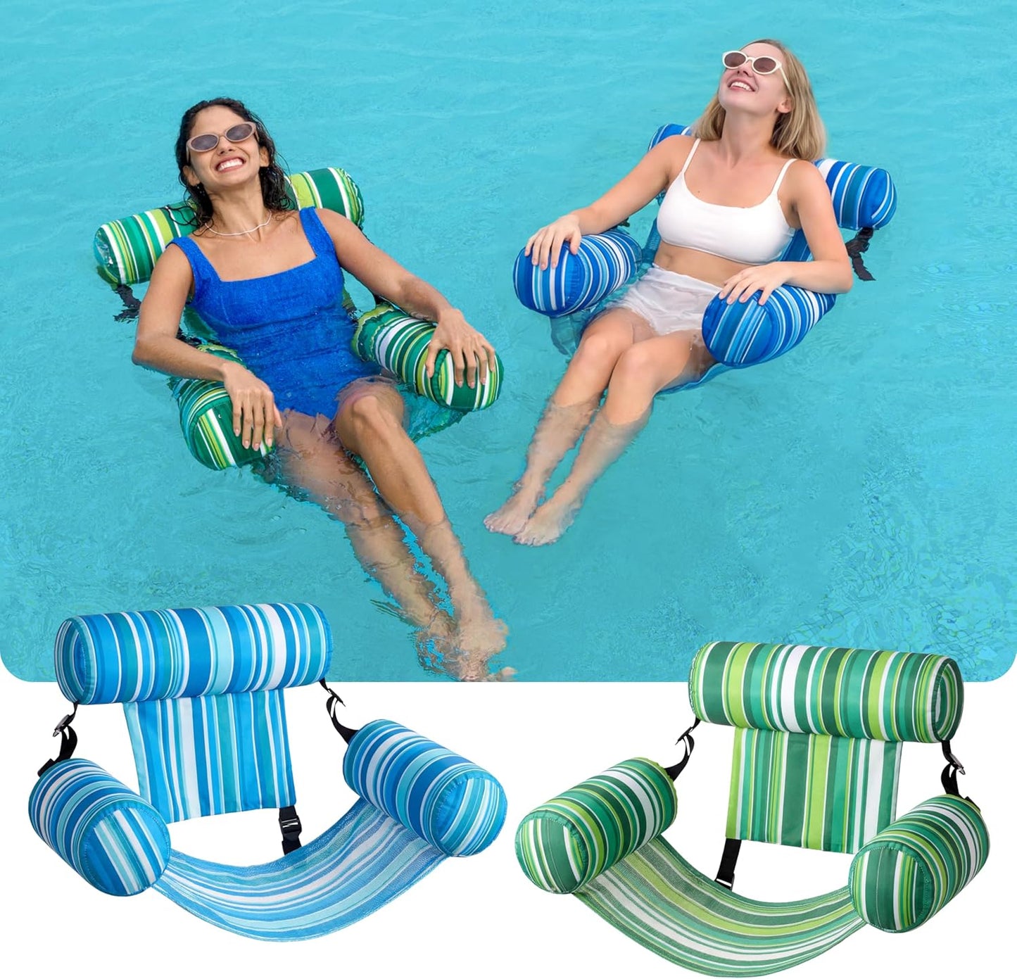 Hot SLOOSH Inflatable Pool Floats Adult,2 Packs Floating Lounge Chairs,Blow up Pool Noodles for Adult Heavy Duty,Floating Chair for Party Summer Water Beach Lake Fun