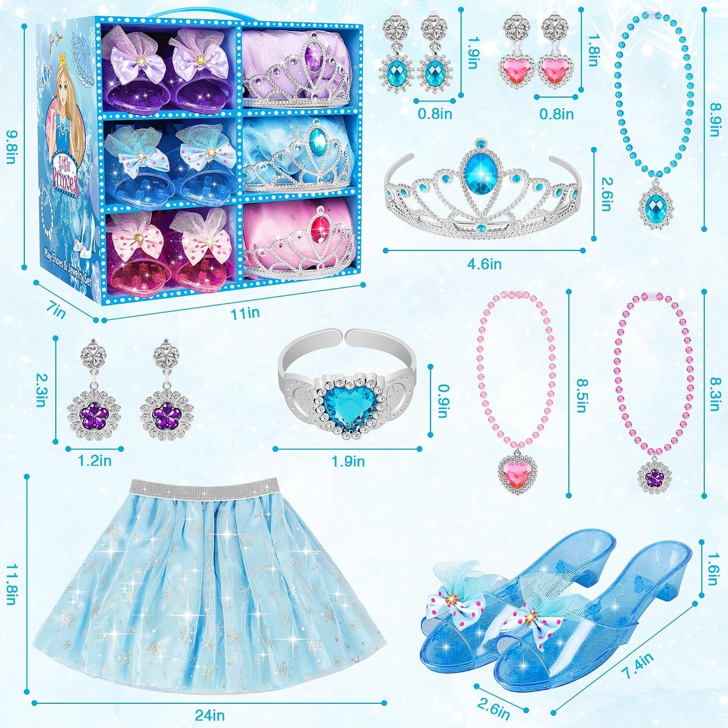 HotLJZJ Princess Dress Up Toys & Jewelry Boutique, Girls Role Play Gift for 3+ Year Old Girl Toddler B-Day Party Favors