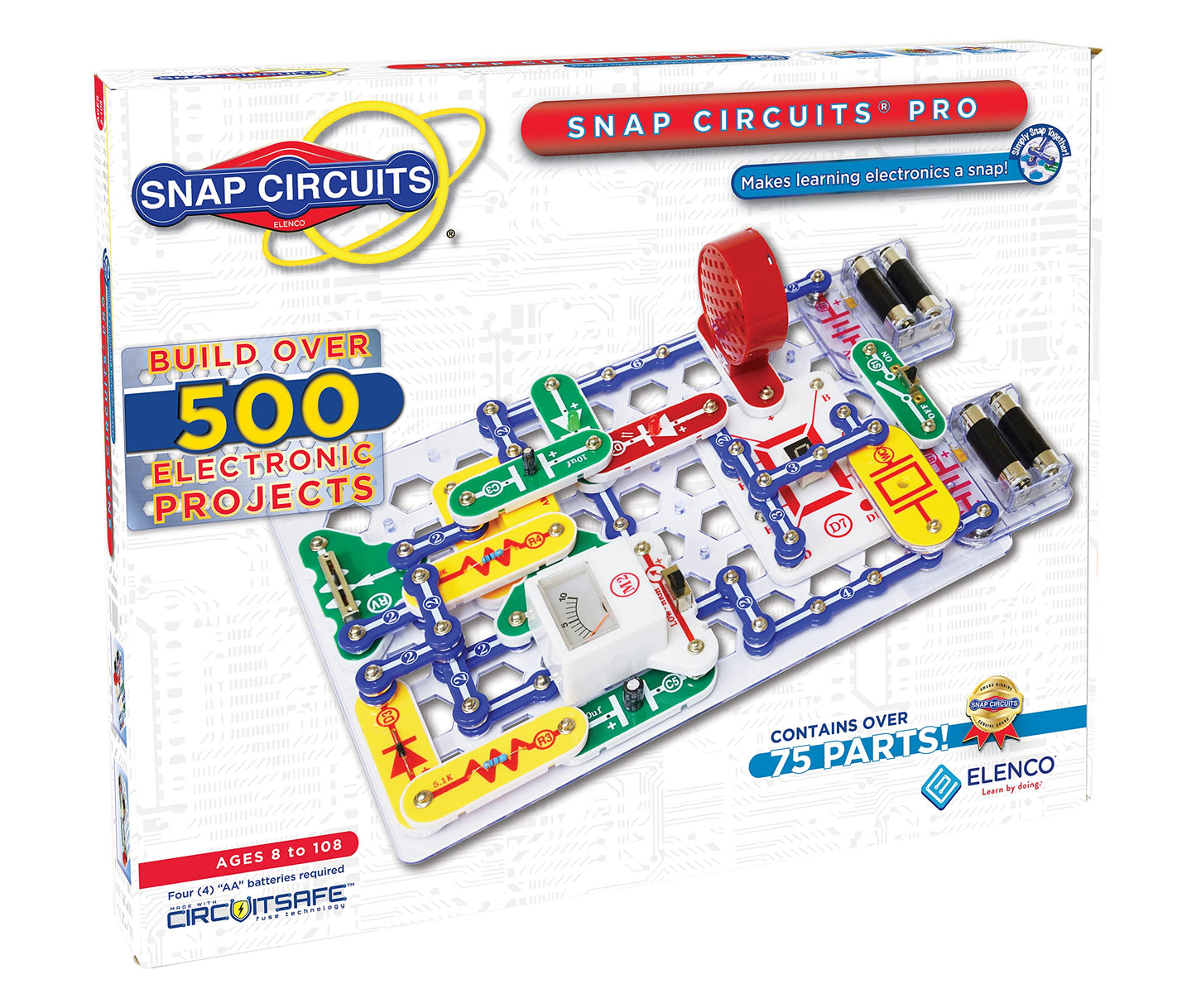 Hot Snap Circuits Jr. SC-100 Electronics Exploration Kit, Over 100 Projects, Full Color Project Manual, 28 Parts, STEM Educational Toy for Kids 8 +