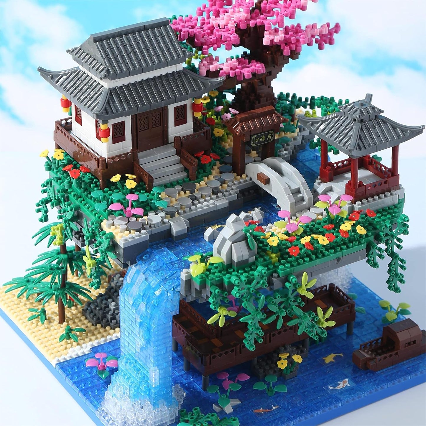 Hot Yushinv Cherry Blossom Tree Building Set with Gift Box, Original Music Cherry Blossom Tree House(Type :Symphony), Japanese Sakura Tree House Lights Building Kit3320 Pcs, Cherry Bonsai Building Set.