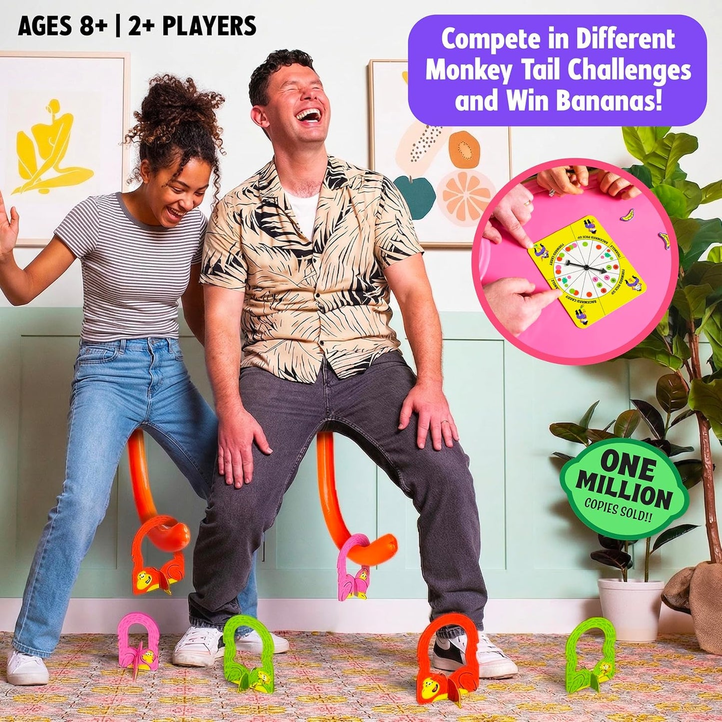 HotMCMILLER ENTERTAINMENT It’s Bananas – The Hilarious Monkey Tail Party Game for Adults & Families | Funny Indoor & Outdoor Game for Bachelorette Parties, Summer Parties, BBQs, Birthdays & Game Nights