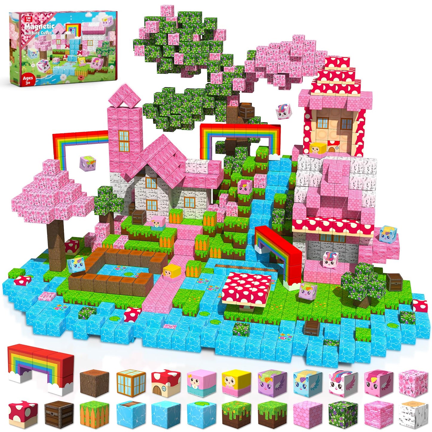 Hot Goody King Magnetic Blocks |100PCS Magnetic Building Cube Game, Constructions Toys for Boys & Girls Age 3-4, 5 6 7 8 9 10, STEM Montessori Stacking Toy, Sensory Tiles Building Birthday for Toddlers
