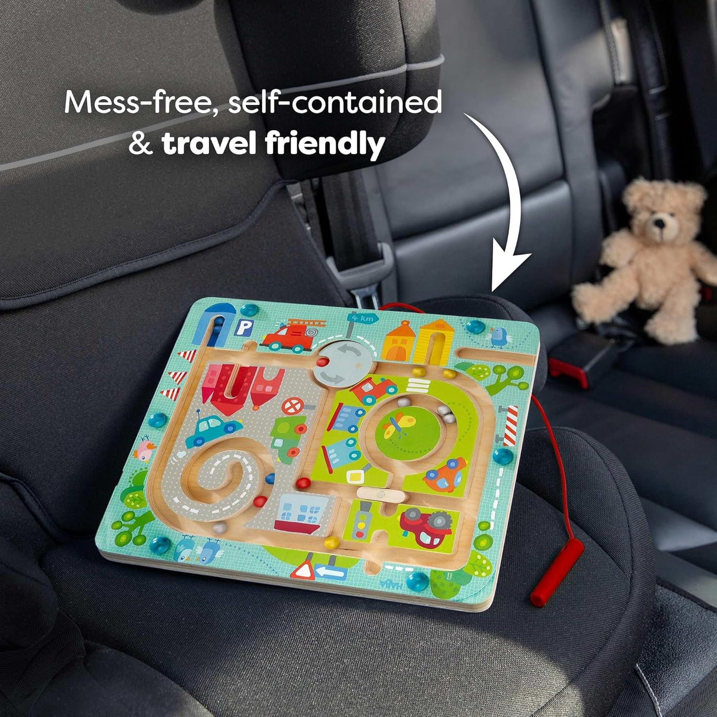 Hot HABA Town Maze Magnetic Busy Board & Travel Toy for Toddlers Ages 2 & Up | Magnetic maze travel activity for toddlers that builds fine motor skills, focus and screen-free learning on the go.