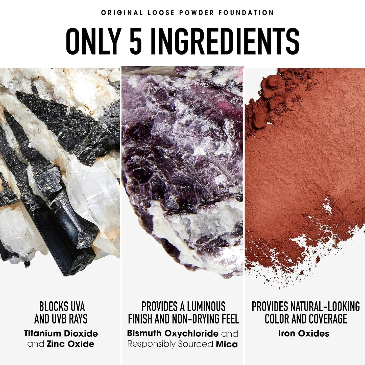 HotbareMinerals Original Loose Powder Foundation SPF 15 - Powder Face Makeup with Added Sun Protection - Sheer to Full Coverage Foundation