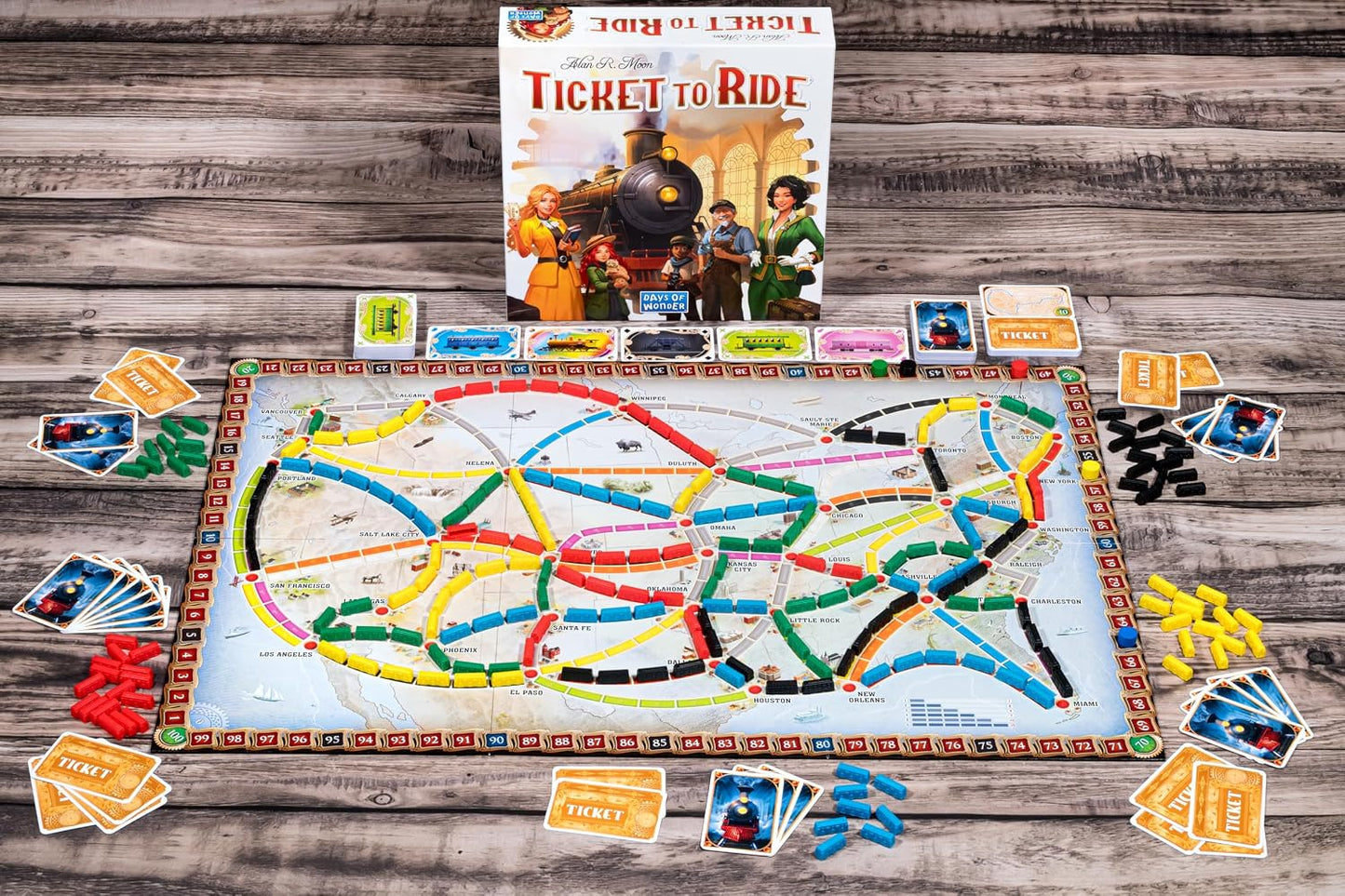 HotAsmodee Ticket to Ride Board Game (2025 Refresh) - A Cross-Country Train Adventure for Friends and Family, Strategy Game for Kids & Adults, Ages 8+, 2-5 Players, 30-60 Minute Playtime