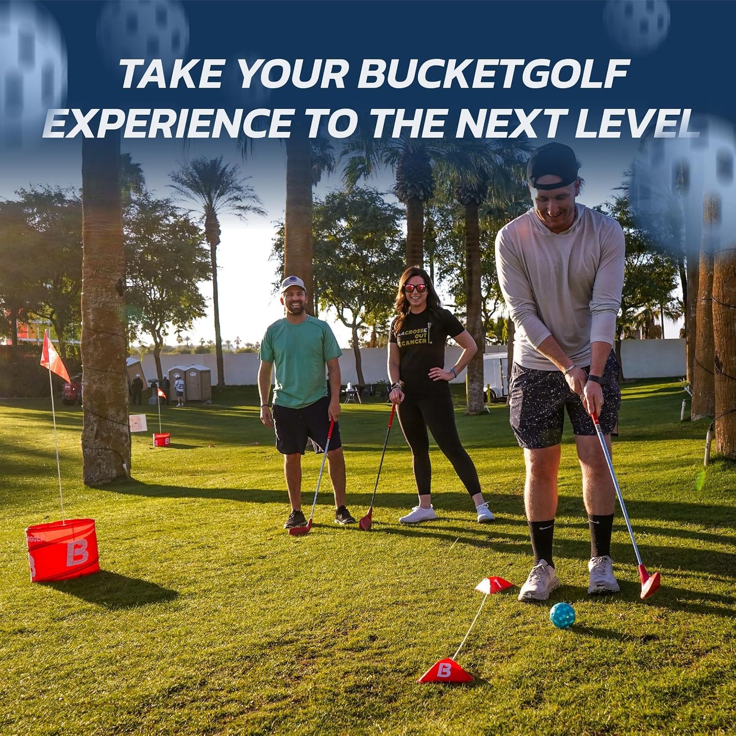 Hot Official BucketGolf Club - Backyard Outdoor Golf Club with Oversize Club Head to Play BucketGolf, Hit Plastic Or Foam Golf Balls in Grass, Parks, Yards